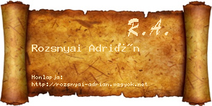 Rozsnyai Adrián névjegykártya